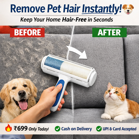 Reusable Pet Hair Remover Roller – Remove Dog & Cat Hair Instantly 🐶