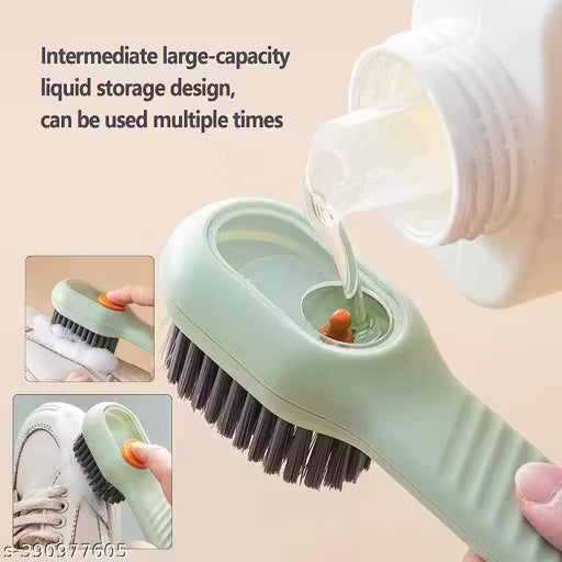 Liquid Adding Soft Fur Cleaning Brush, Multifunctional Shoe Brush, Long Handle Liquid Adding Cleaning Brush Clothes Cleaning Tools