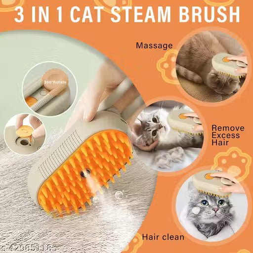 3 in 1 Cat Steam Brush, Dog Steam Brush, Steam Brush for Cats and Dogs, 3 In 1 Steamy Pet Brush, Steaming Pet Hair Brush, Cat and Dog Comb with Steam, Pet Grooming Brush for Cats